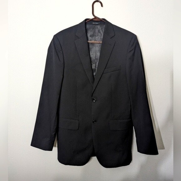 Pronto Uomo Black Modern Fit Suit Coat Blazer 39L Mens Formal Sports Coat Wool - Picture 2 of 11